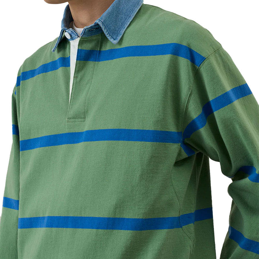Gramicci Langdon Rugby Shirt Olive/Blue