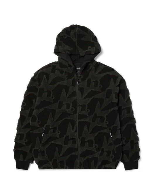 HUF H Star High Pile Repeat Jacket Black
