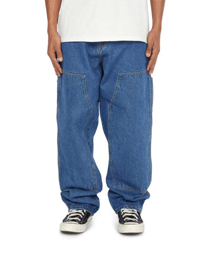 HUF Kinda Loose Double Knees Jeans Stone Wash Indigo