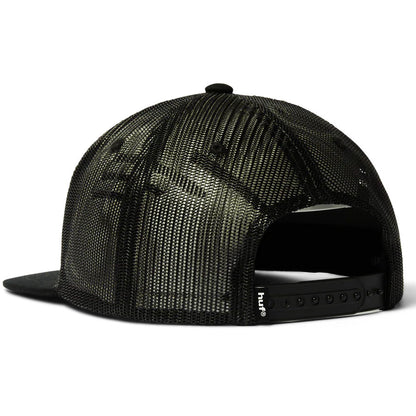 HUF X Thrasher Logo Twill Trucker Black