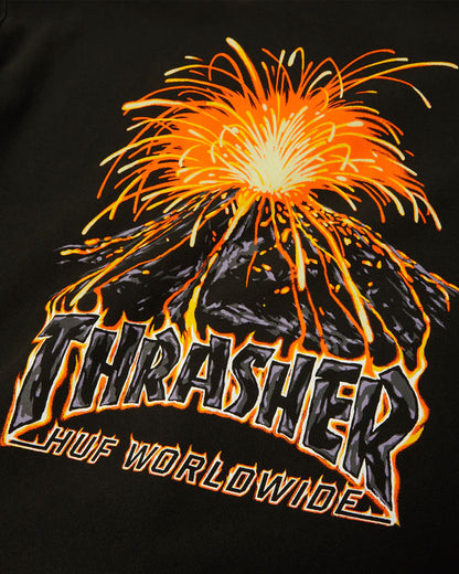 HUF x Thrasher Meltdown Heavyweight Hoodie Washed Black
