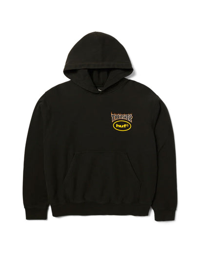 HUF x Thrasher Meltdown Heavyweight Hoodie Washed Black