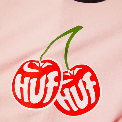 Huf Cherries Ringer T-Shirt Dusty Pink