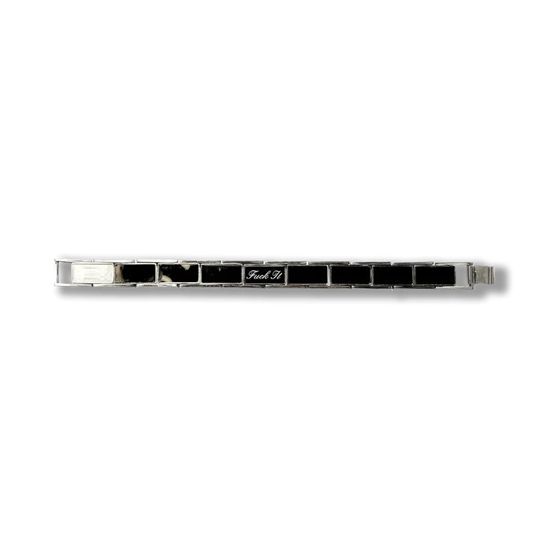 Huf Fuck It Enamel Link Bracelet Silver