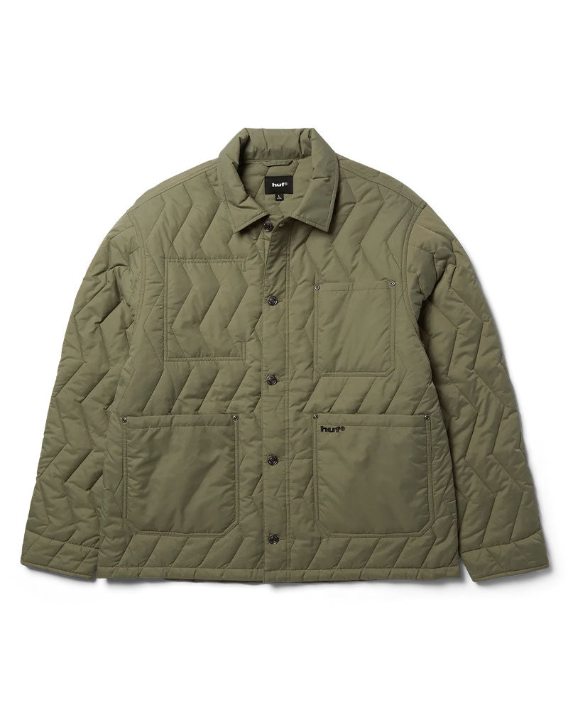 Huf Zig Zag Quilted Chore Jacket Sage