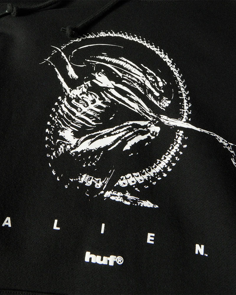 Huf x Alien Fossilized Hoodie Black
