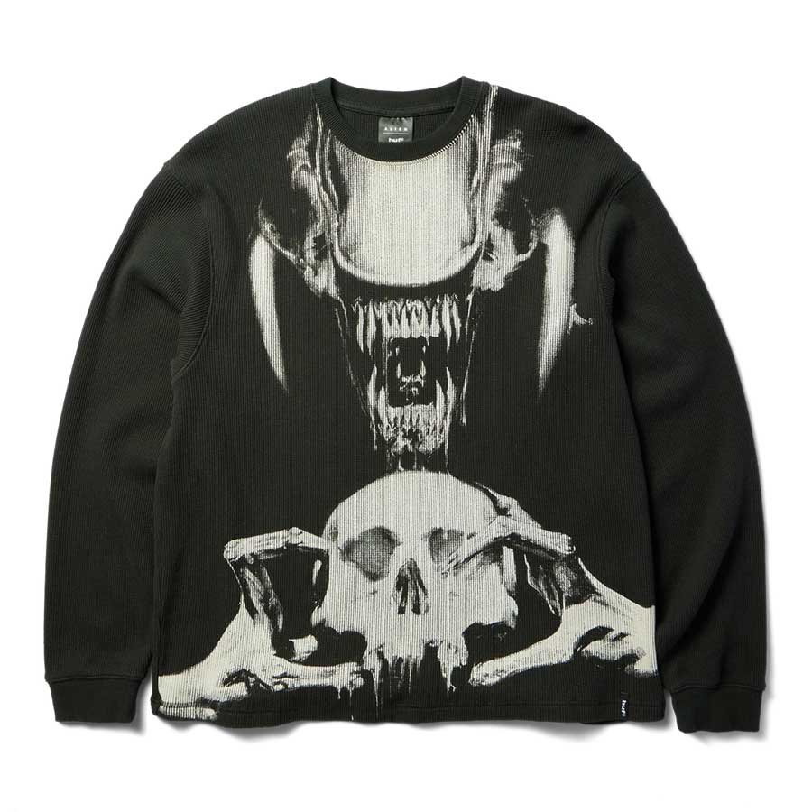 Huf x Alien Xenomorph Thermal Crewneck Vintage Black