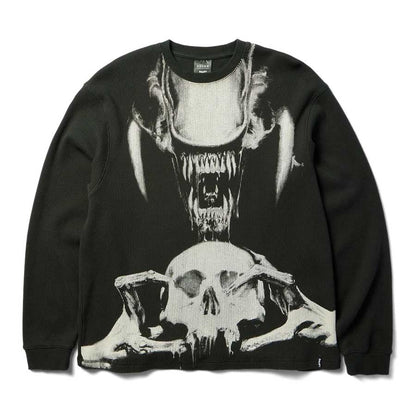 Huf x Alien Xenomorph Thermal Crewneck Vintage Black