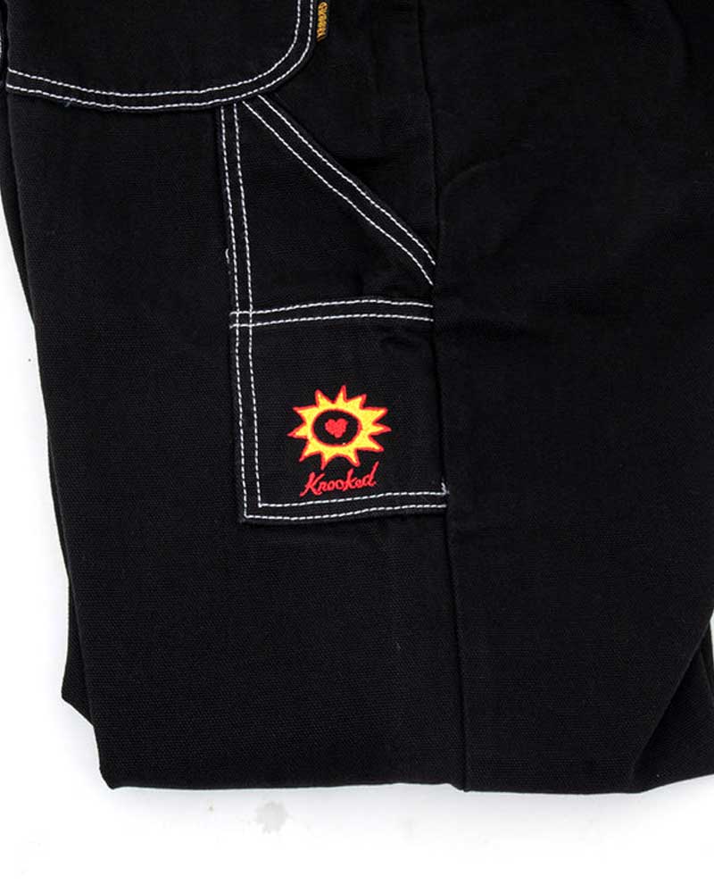 Krooked Sun Heart Carpenter Pant Black/Yellow