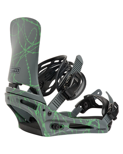 Burton Men's Cartel Re:Flex Snowboard Bindings Gray/Green Voltage 2027