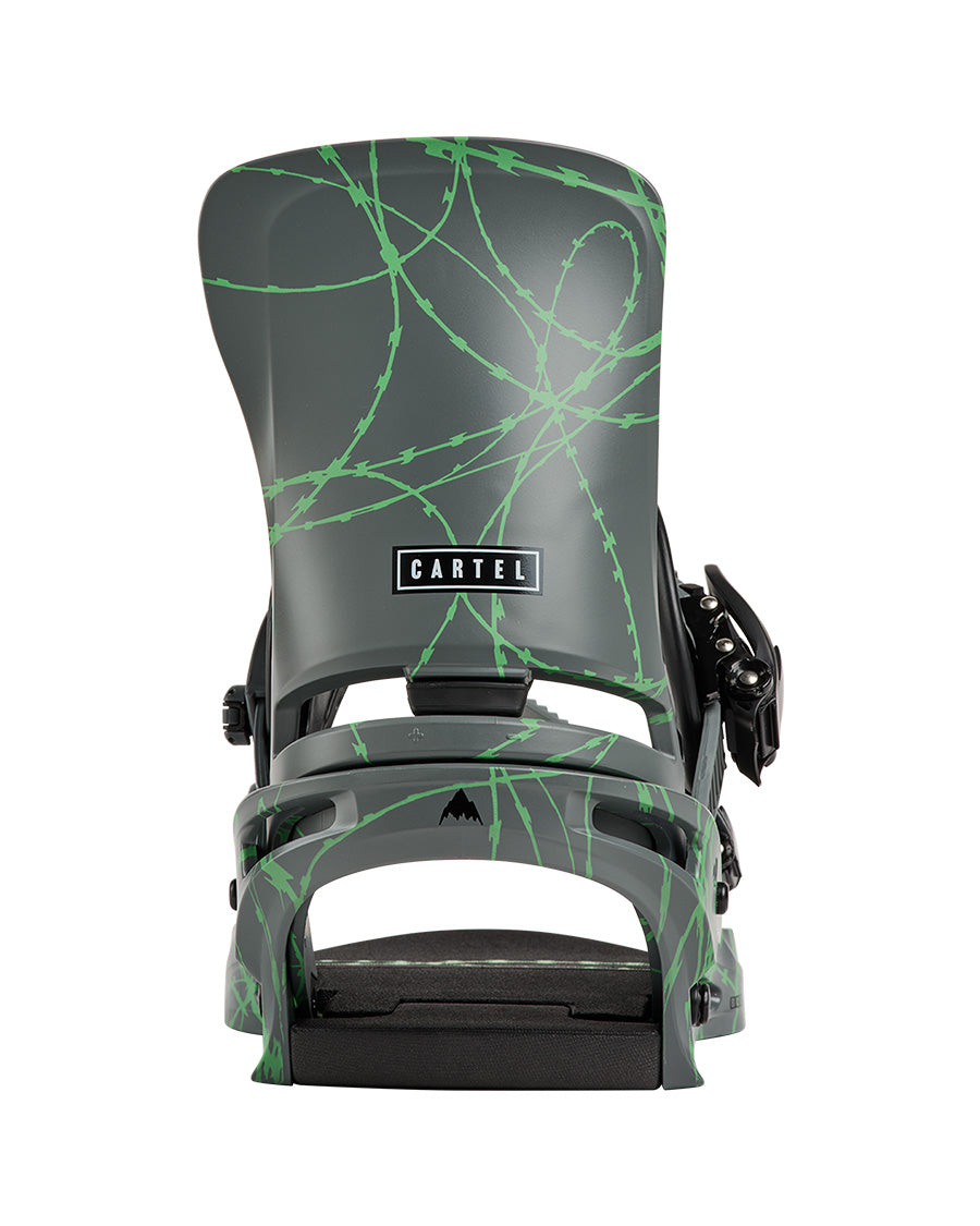 Burton Men's Cartel Re:Flex Snowboard Bindings Gray/Green Voltage 2027