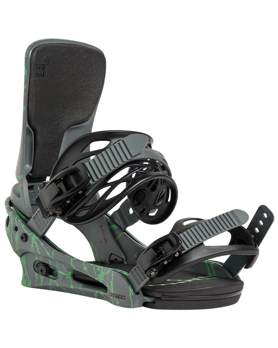 Burton Men's Cartel Re:Flex Snowboard Bindings Gray/Green Voltage 2027