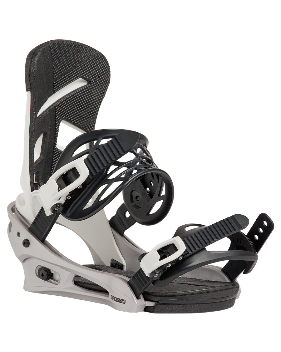 Burton Men's Mission Re:Flex Snowboard Bindings White/Silver 2027