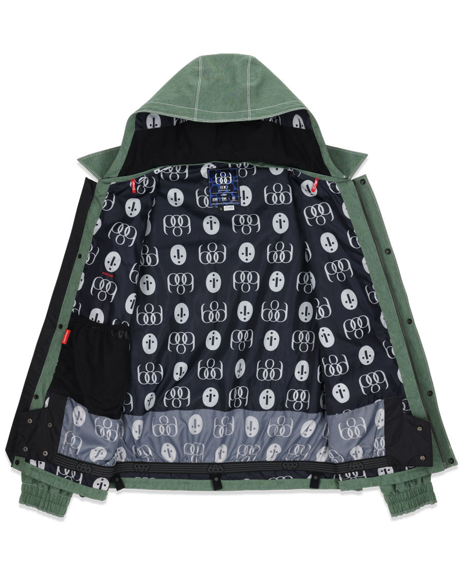 A versatile jacket designed to be worn on the moutain and around town. Leave the hood on for stormy days in the backcountry or remove the hood for clips in the park and streets or daily wear.