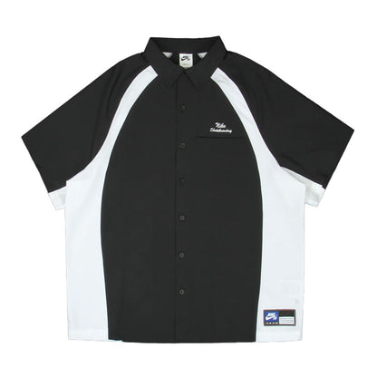 Nike SB Dri-FIT Woven Short-Sleeve Bowler Shirt - Black/White
