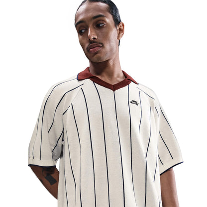 Nike SB Short Sleeve Polo Sweater Sail/Midnight Navy, Dark Team Red