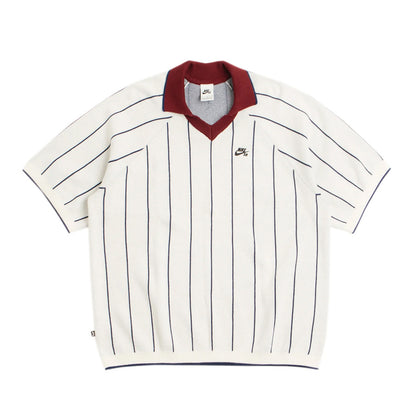 Nike SB Short Sleeve Polo Sweater Sail/Midnight Navy, Dark Team Red