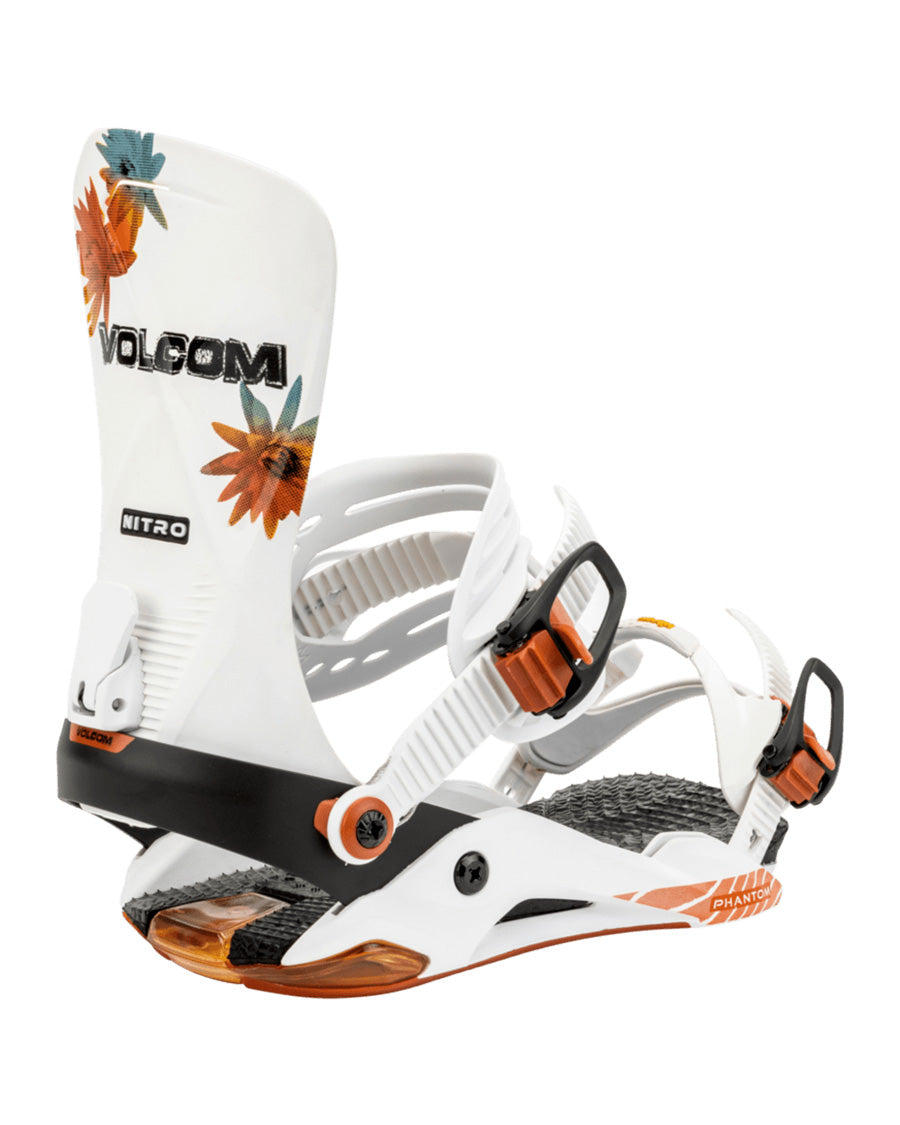 The Phantom Plus binding offers an unparalleled riding experience, enabling superior control and carving through its 4mm heel rise. It maintains its classic all-mountain performance while focusing on dampening and customizable response for improved comfort and fit, especially when riding through rough terrain at the end of the day