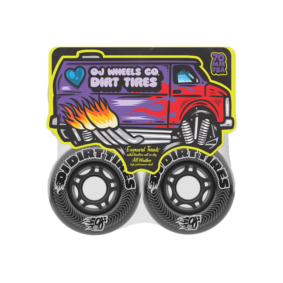 OJS Vandals Dirt Tires Thunder Juice Black 78A Wheels 70mm