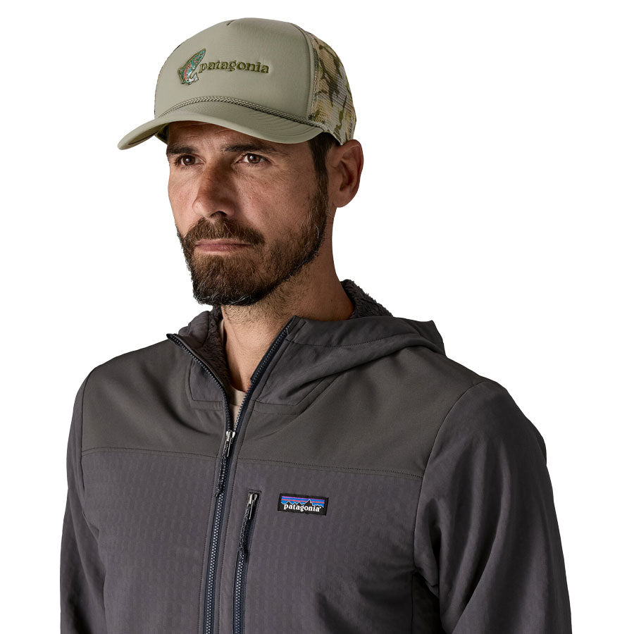 Patagonia Broadcaster Hat Fish Jump River Rock Green