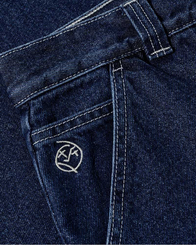 Polar Skate Co. Big Boy Work Pants Dark Blue w/ White Stitching