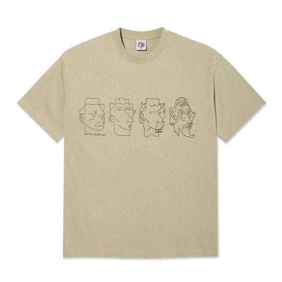 Polar Skate Co. Contrast 8 Heads T-Shirt Sand/Brown