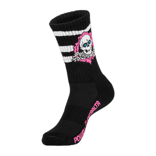 Powell Peralta Ripper Rip Stripes Socks Black Pink