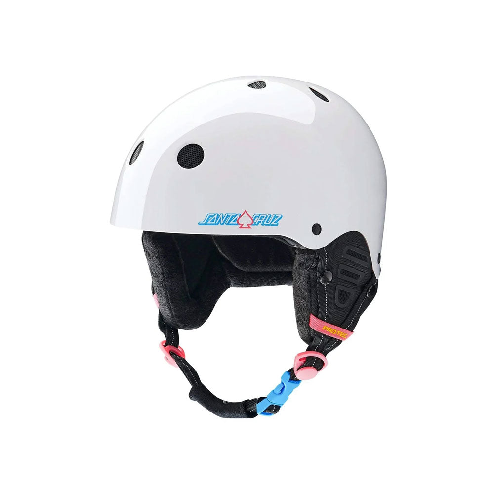 Protec x Santa Cruz Low Pro Snow Helmet White Gloss 2027