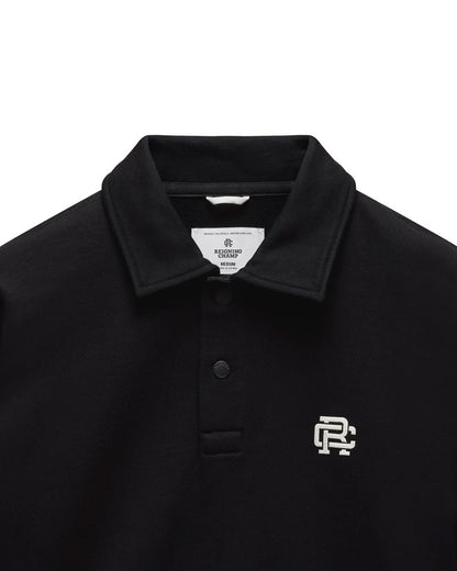 Reigning Champ MW Terry Monogram Rugby Sweatshirt Black-White