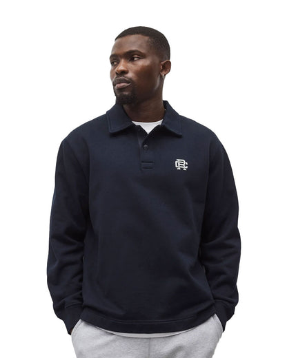 Reigning Champ MW Terry Monogram Rugby Sweatshirt Navy-White