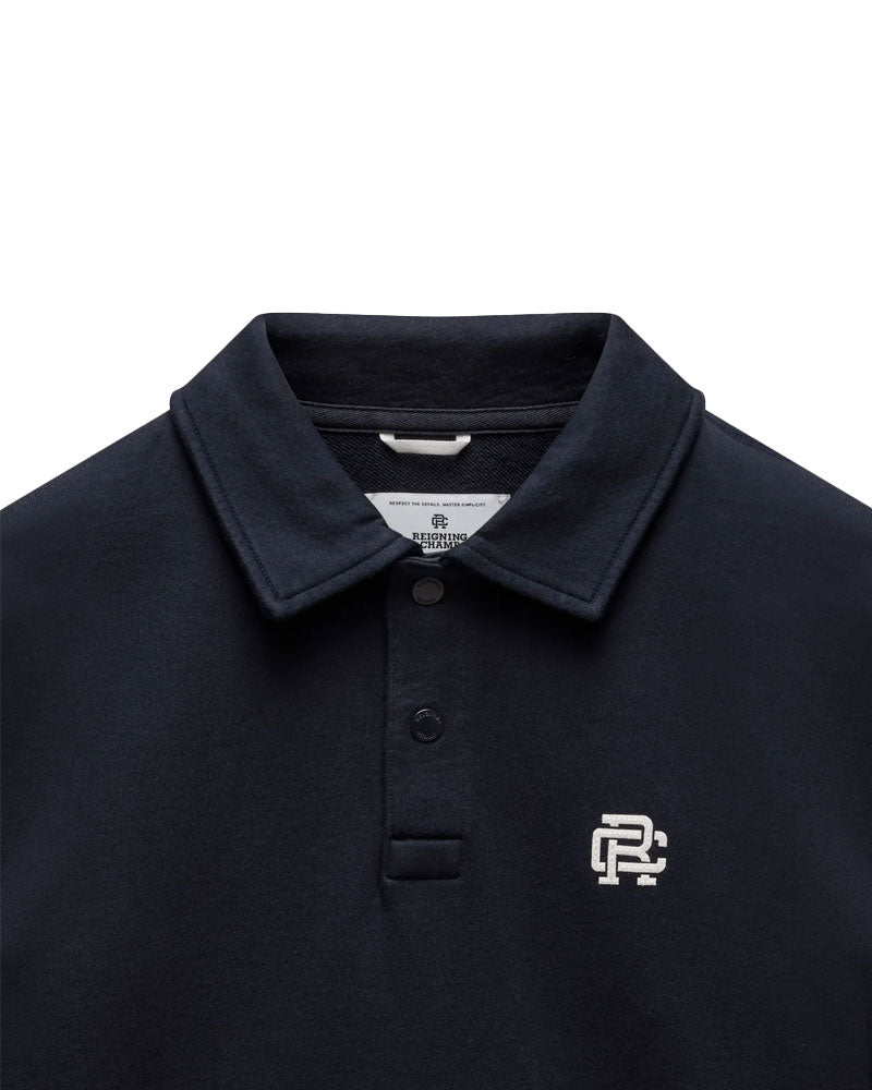 Reigning Champ MW Terry Monogram Rugby Sweatshirt Navy-White