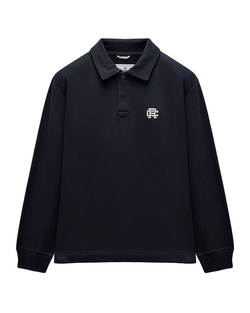 Reigning Champ MW Terry Monogram Rugby Sweatshirt Navy-White