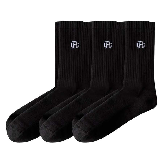 Reigning Champ 3-Pack Crew Classic Sock Black