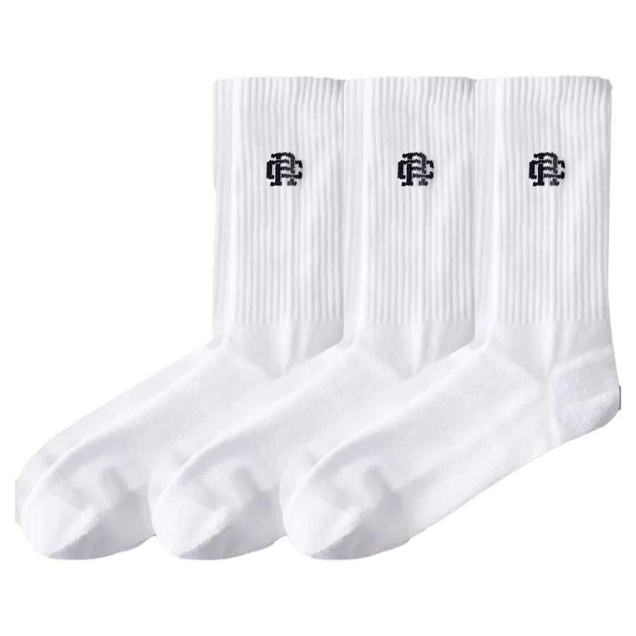 Reigning Champ 3-Pack Crew Classic Sock White