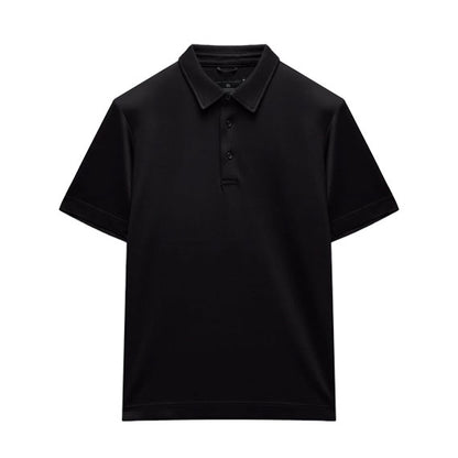 Reigning Champ Cotton Interlock Podium Standard Polo Black