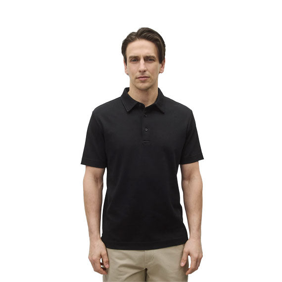 Reigning Champ Cotton Interlock Podium Standard Polo Black