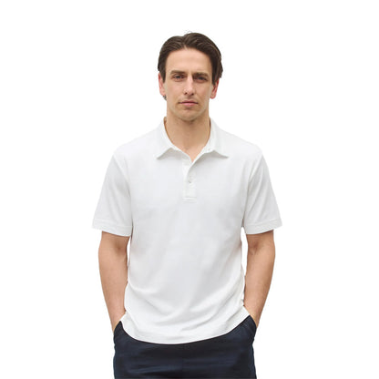Reigning Champ Cotton Interlock Podium Standard Polo White