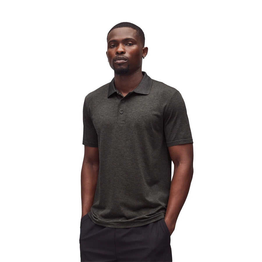 Reigning Champ Engineered Mesh Zone Polo Heather Graphite
