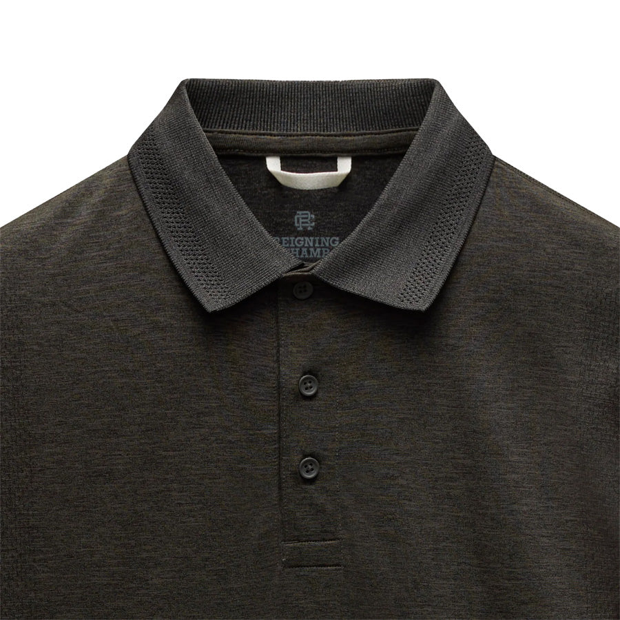 Reigning Champ Engineered Mesh Zone Polo Heather Graphite