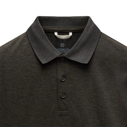 Reigning Champ Engineered Mesh Zone Polo Heather Graphite