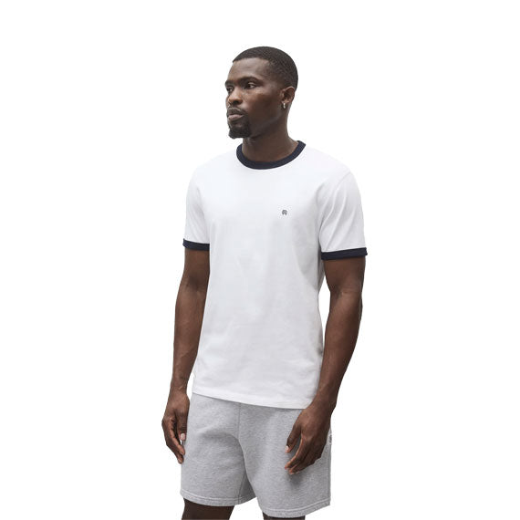 Reigning Champ Jersey Ringer Standard T-Shirt White/Navy