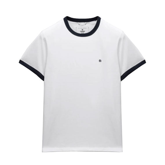 Reigning Champ Jersey Ringer Standard T-Shirt White/Navy