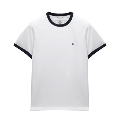 Reigning Champ Jersey Ringer Standard T-Shirt White/Navy