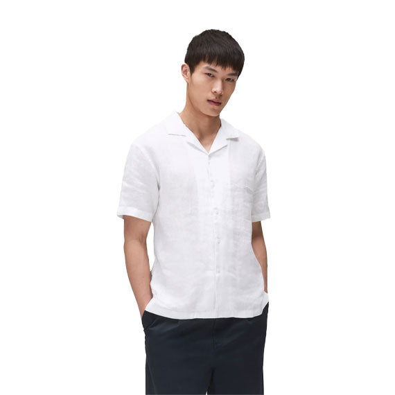 Reigning Champ Linen Retreat Relaxed Camp Button Shirt White