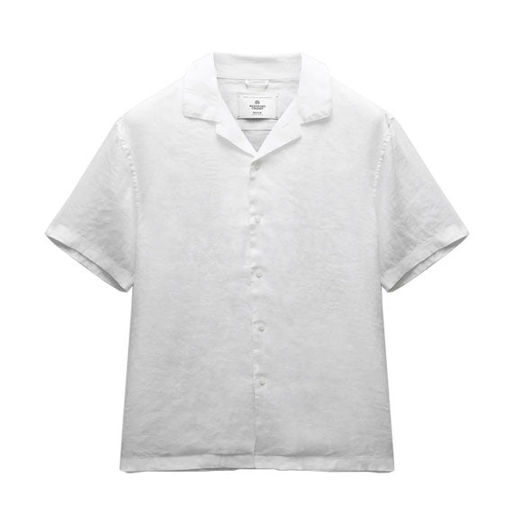 Reigning Champ Linen Retreat Relaxed Camp Button Shirt White