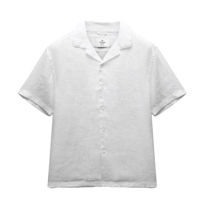Reigning Champ Linen Retreat Relaxed Camp Button Shirt White