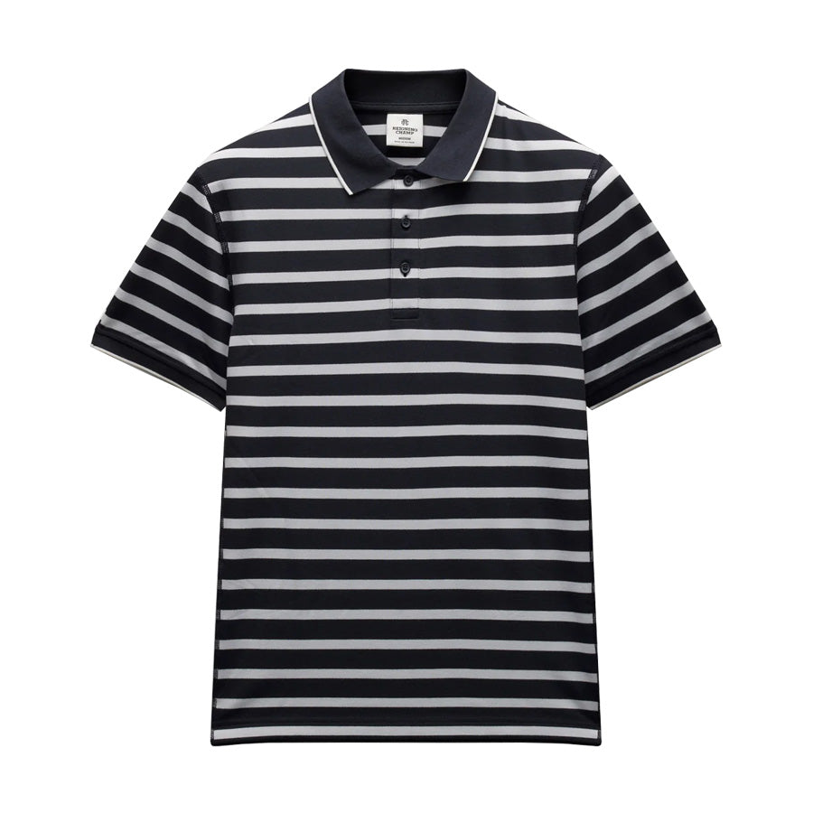 Reigning Champ Quick Dry Pique Playoff Polo Navy-White