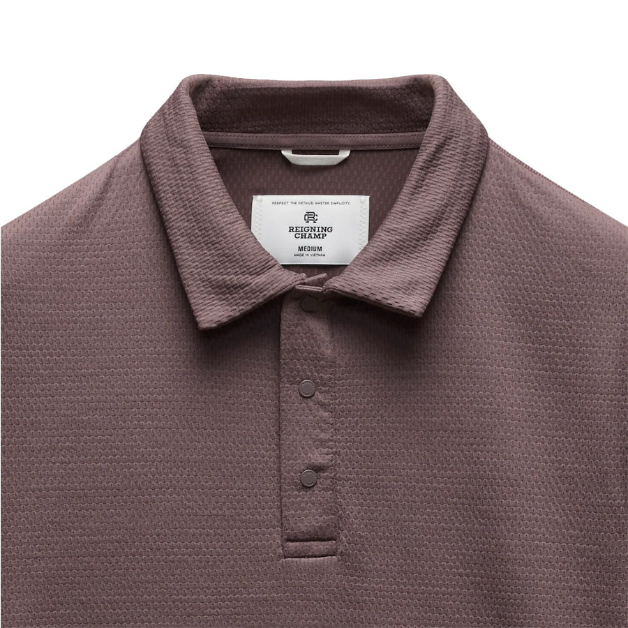 Reigning Champ Solotex Mesh Tiebreak Polo Shirt Mauve