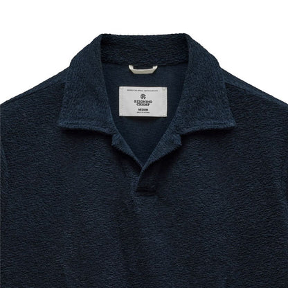 Reigning Champ Textured Terry Standard Polo Shirt Navy