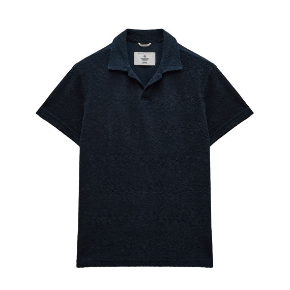 Reigning Champ Textured Terry Standard Polo Shirt Navy